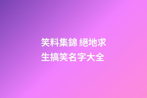 笑料集錦 絕地求生搞笑名字大全